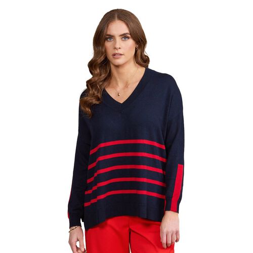 Vassalli Relaxed V Neck Sweater